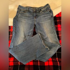 American Eagle Outfitters Light Blue Straight Leg Jeans kick boot size 14